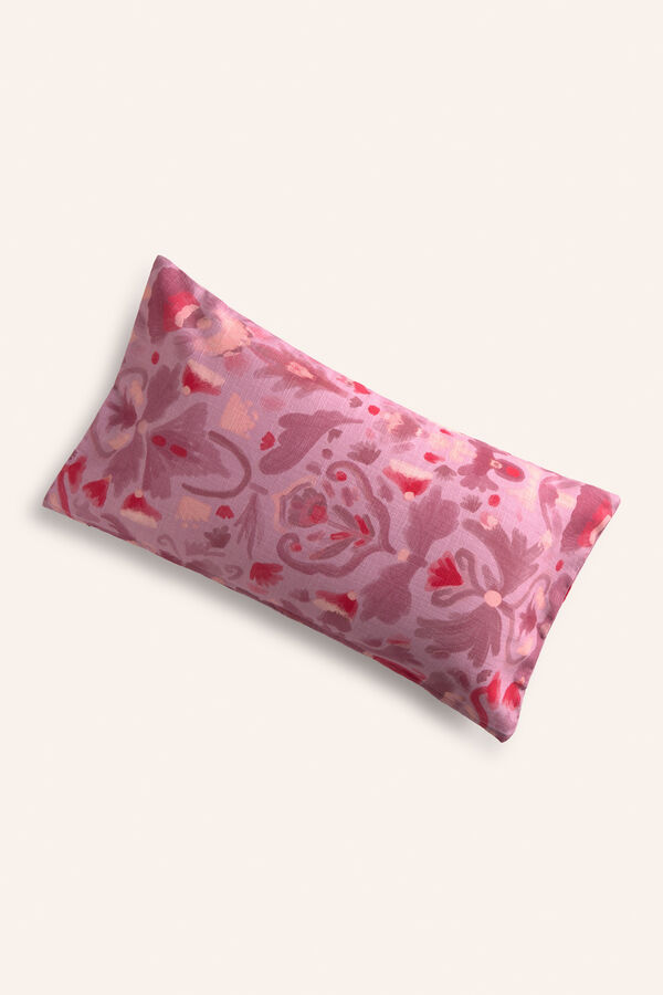 Calma House Rectangular cushion case with floral print Pina pink