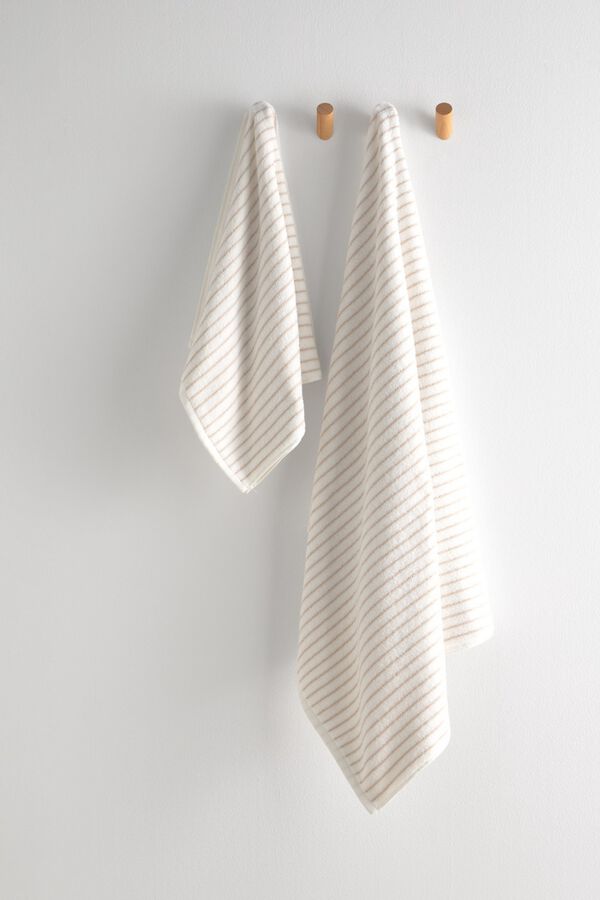 Textura Striped terry towel grey