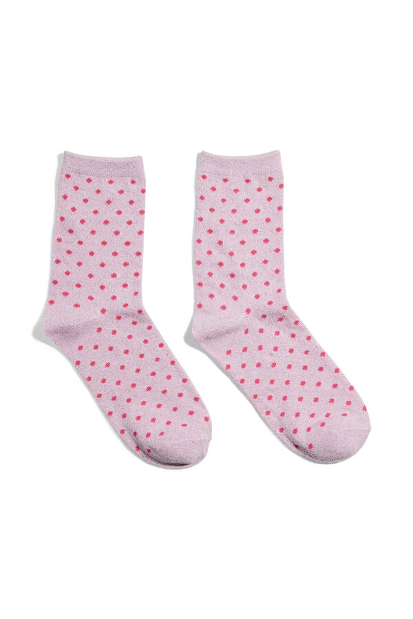 Womensecret Polka dot socks with lurex Ljubičasta