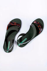 Ipanema Animal print asymmetric strap sandal green
