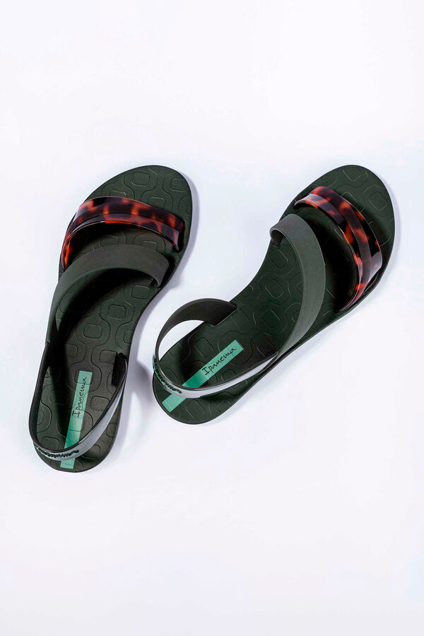 Ipanema Animal print asymmetric strap sandal green