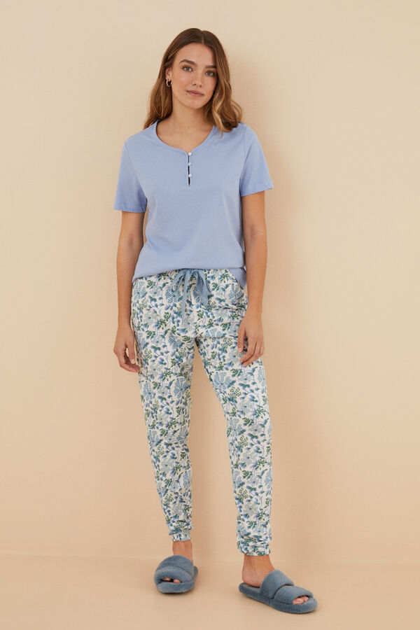 Womensecret Pijama 100% algodão azul azul