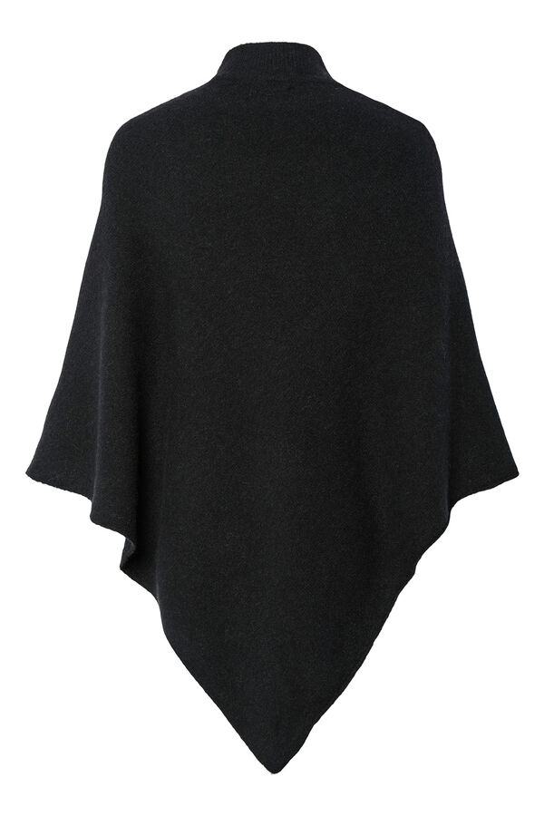 Pieces Poncho com gola preto