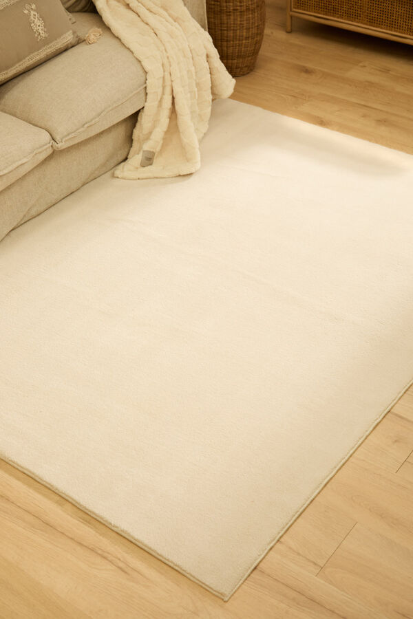Calma House Alfombra lavable de pelo suave en tono piedra Apolo beige