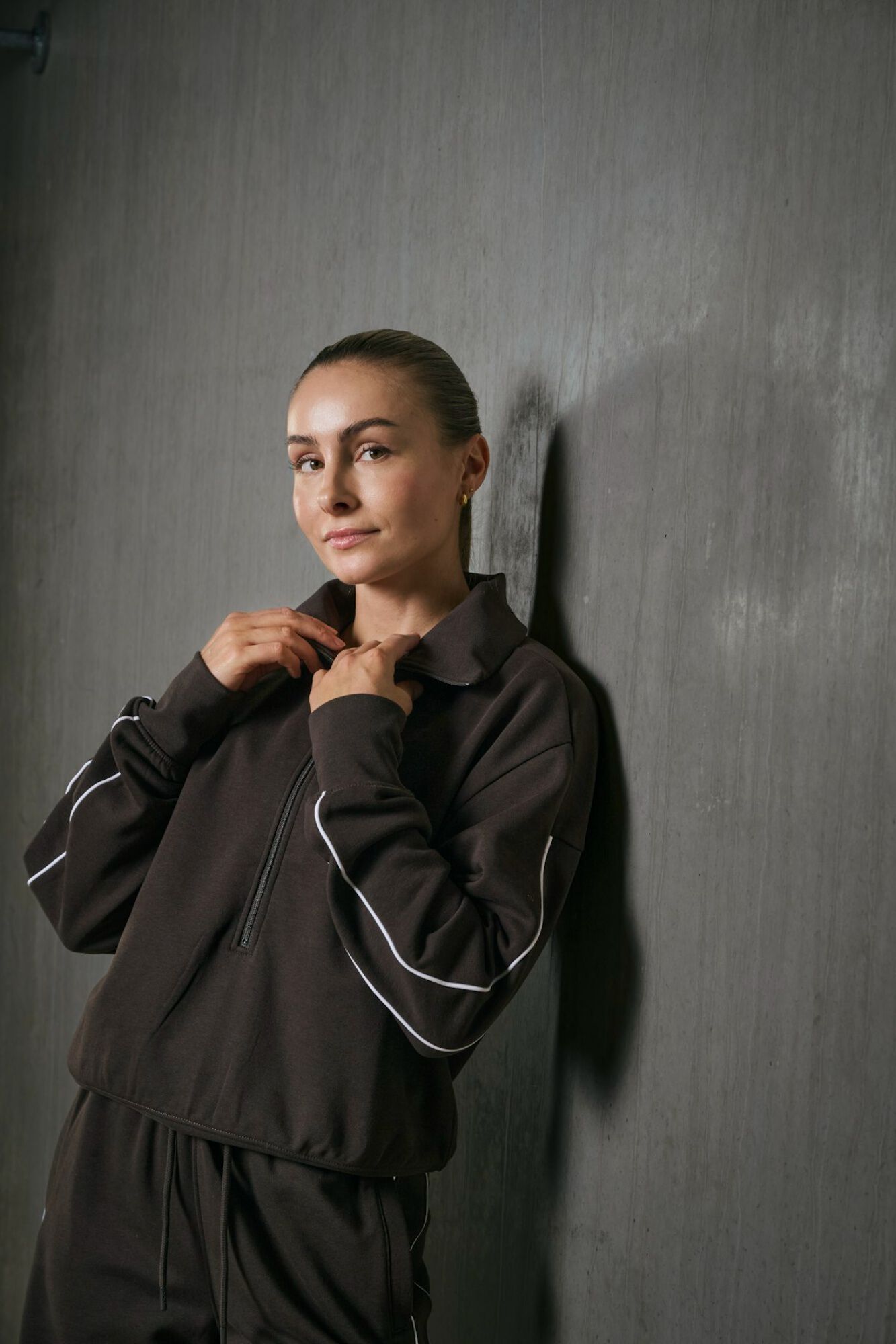 Only Play Gef&uuml;ttertes Sweatshirt mit Stehkragen und halbem Rei&szlig;verschluss
