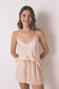 Women'secret Orange lace satin short pyjamas