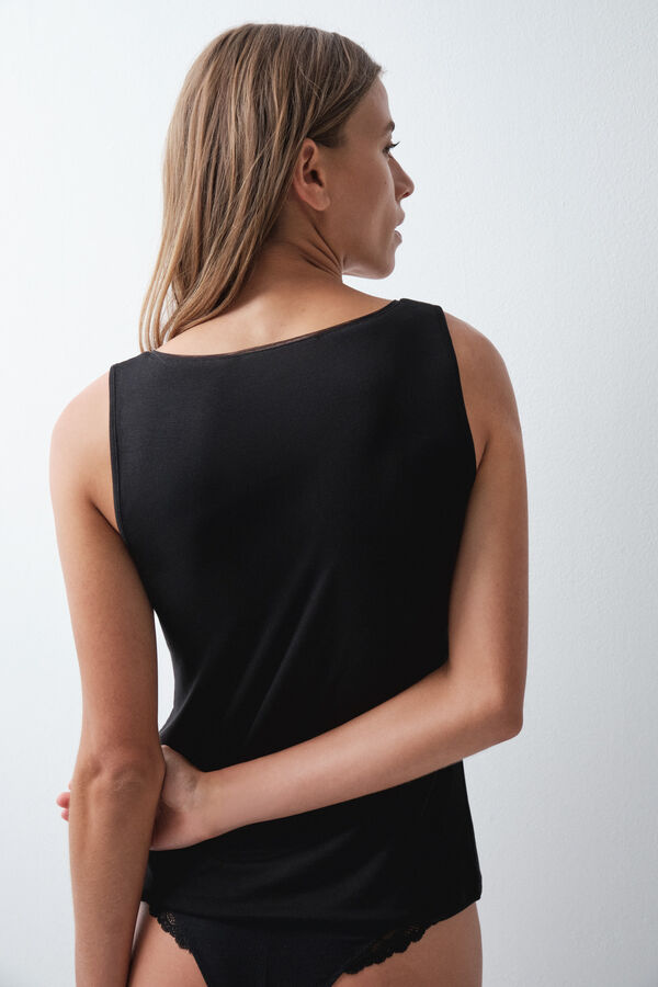 Women'secret Black viscose vest top black