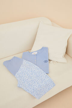 Womensecret Pijama comprido "maternity" 100% algodão com flores azul