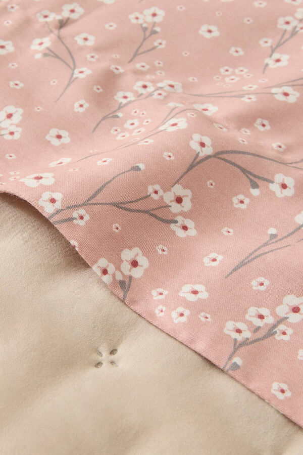 Womensecret Floral sateen cotton sheet rózsaszín