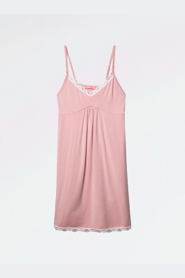 Ohma! Nursing nightdress with lace pink