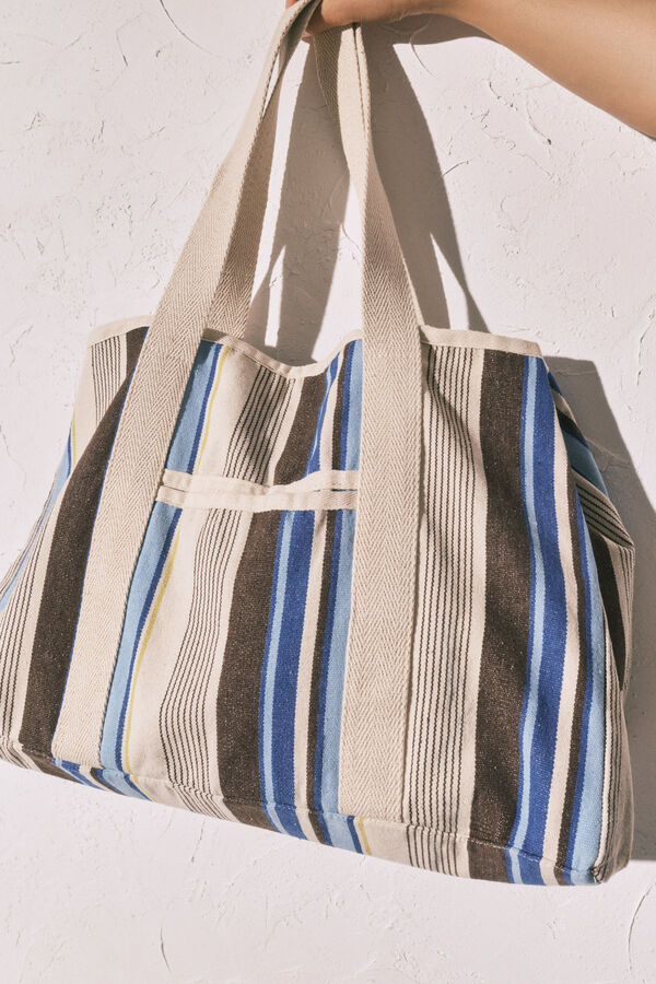 Women'secret Mala tote bag de praia estampada &agrave;s riscas estampado