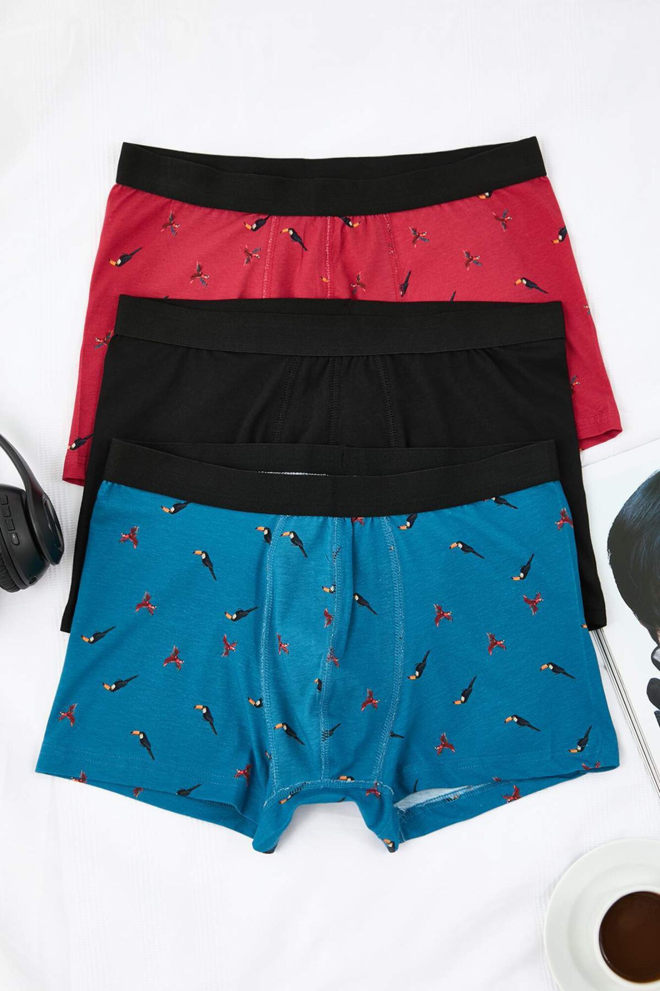 Trendyol Pack de 3 boxers p&aacute;ssaros