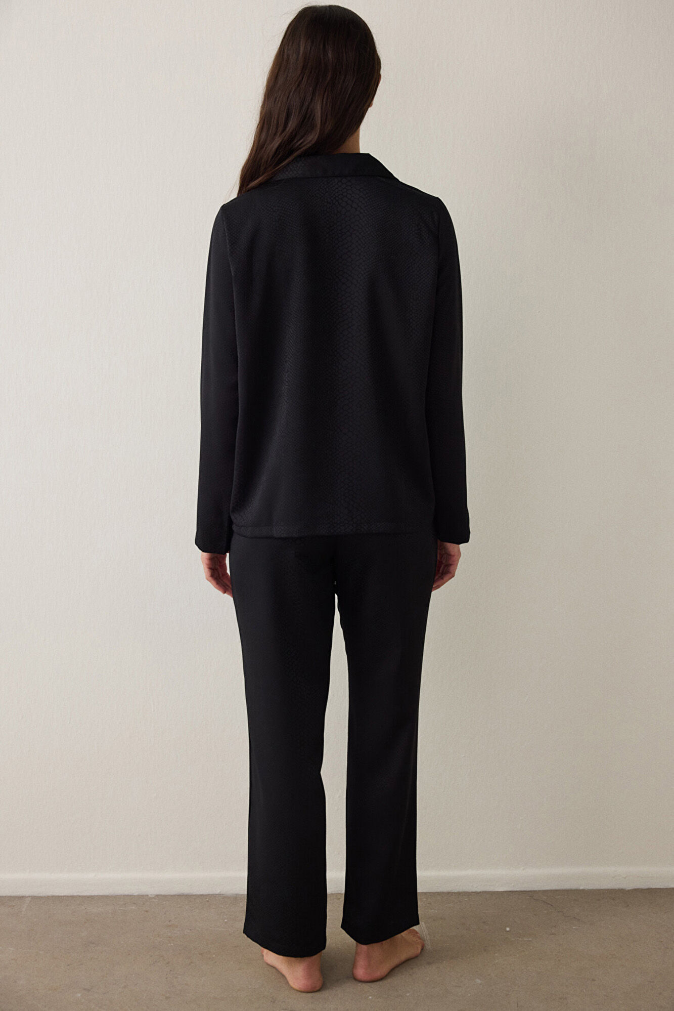 Penti Fleur Satin Ls Shirt Pant Set