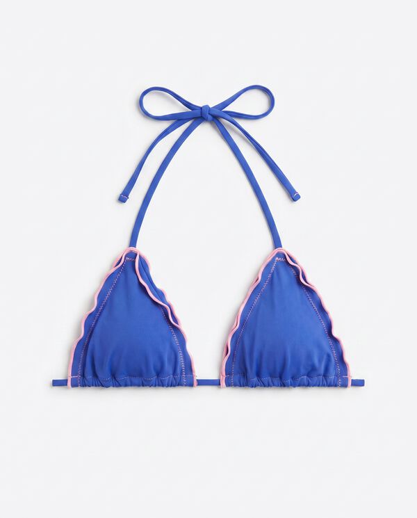 HI&BYE Blue triangle bikini top blue