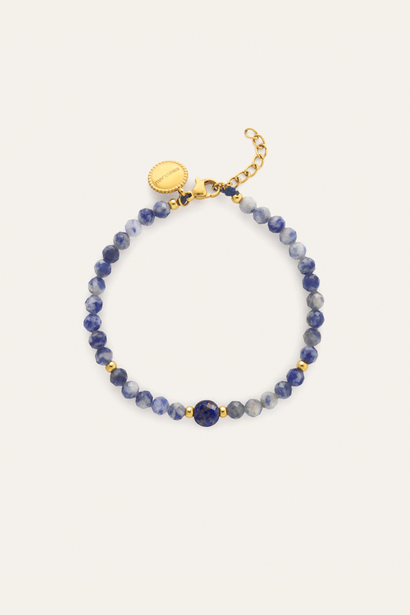 Singularu Pulsera Amulet Cianita Acero Ba&ntilde;o Oro
