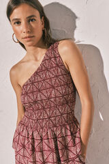 Women'secret Aszimmetrikus smock top nyomtat&aacute;s