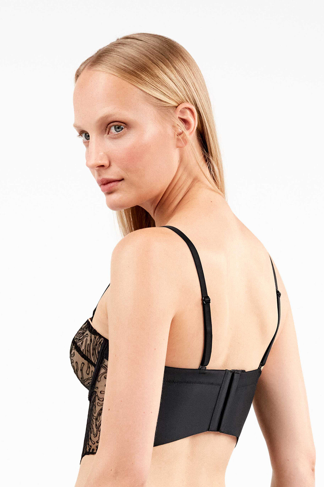 Gisela Detachable embroidered lace bustier