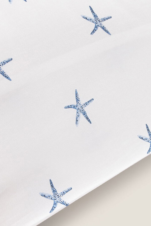 Textura Cotton pillowcase with marine motifs bleu