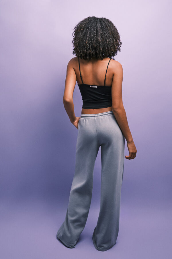 HI&BYE Grey fleece flare trousers grey