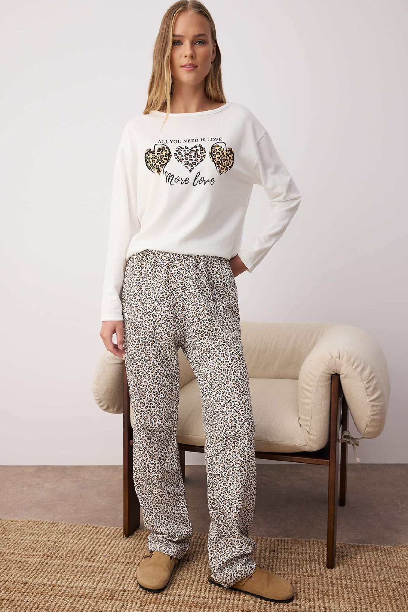 Trendyol Pijama con estampado animal