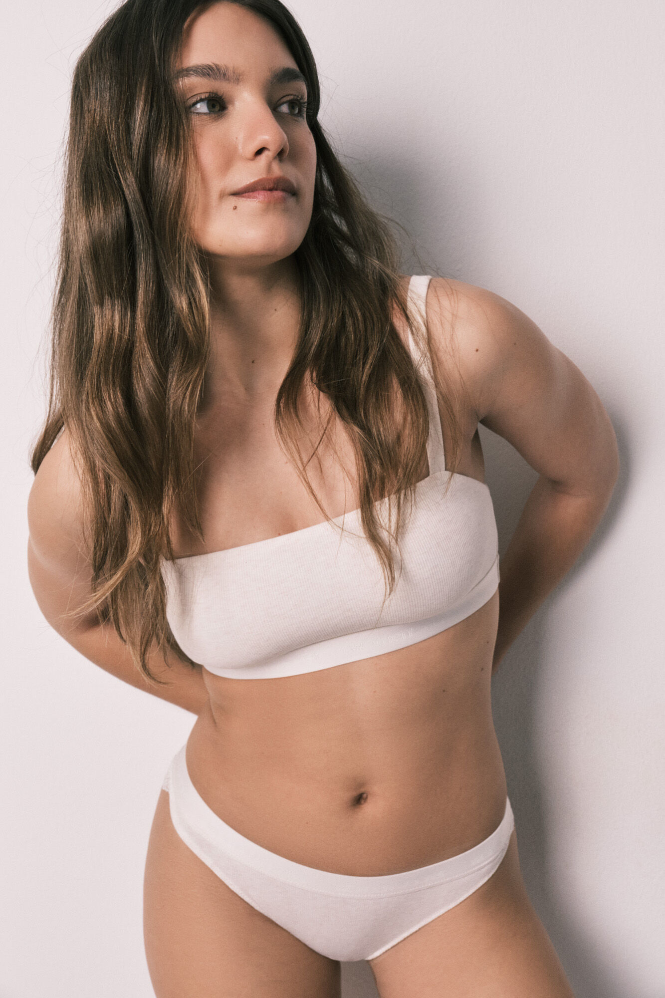 Women'secret Beige ribbed cotton classic panty