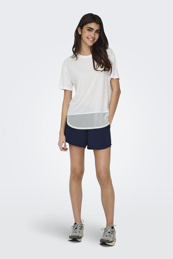 Womensecret Loose fit short-sleeved T-shirt fehér