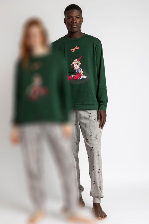 Admas Pijama largo estampado Pinocho para hombre verde