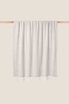 Womensecret Manta espiga algodão 120 x 180 cm. cinzento