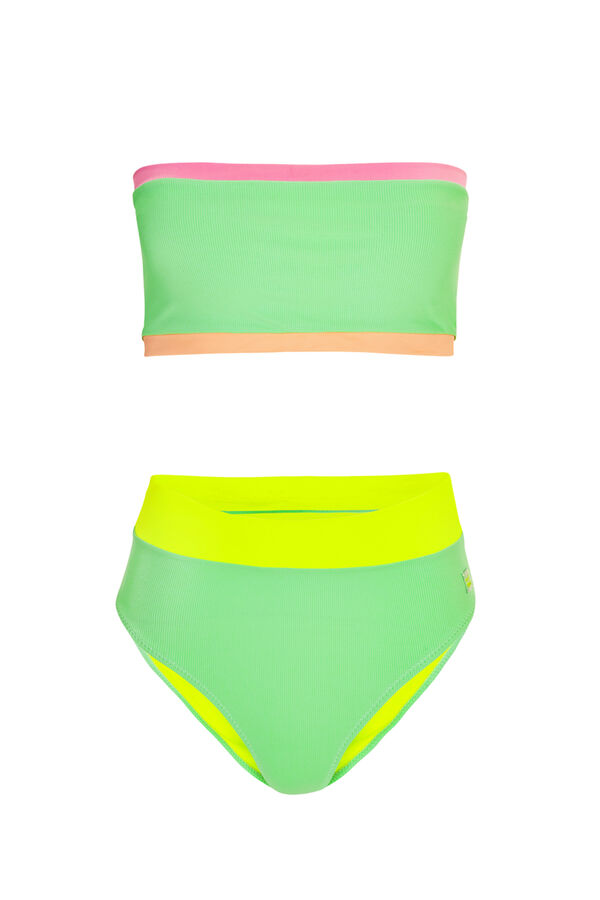 Womensecret Mini fluorescent high waist bikini bottoms green