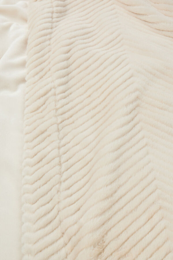 Textura Plaid fur and faux shearling grey