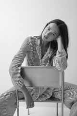 Women'secret Black and white striped classic pyjamas black