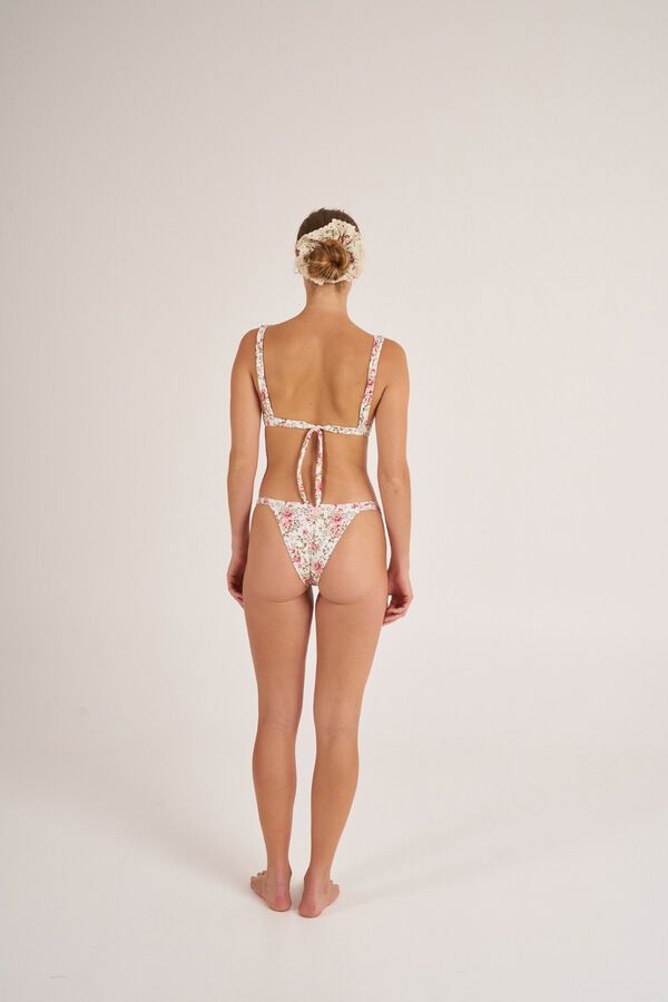 Bohodot Floral balconette bikini top white