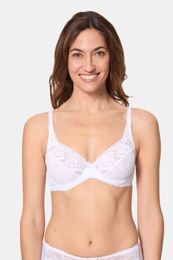 Womensecret Floral lace bra white