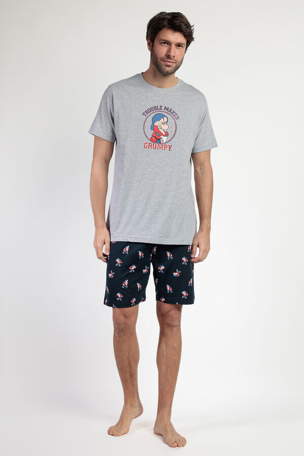Admas Grumpy trouble maker Disney short pajamas Grau