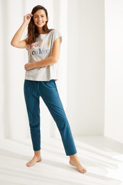 Womensecret Grey cotton short-sleeved top grey