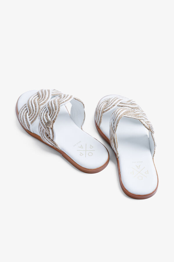 Popa Clicos jute flat sandal white