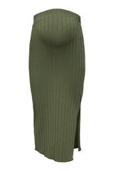 Only Maternity Saia midi canelada maternity  verde