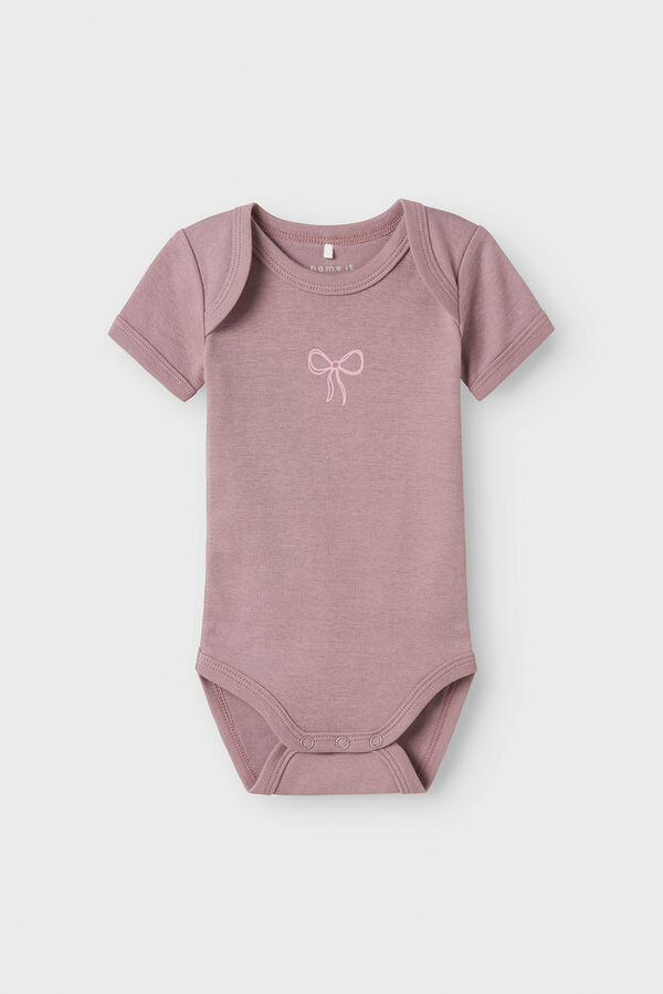 Name it Pack of 3 baby girl bodysuits with bows pink