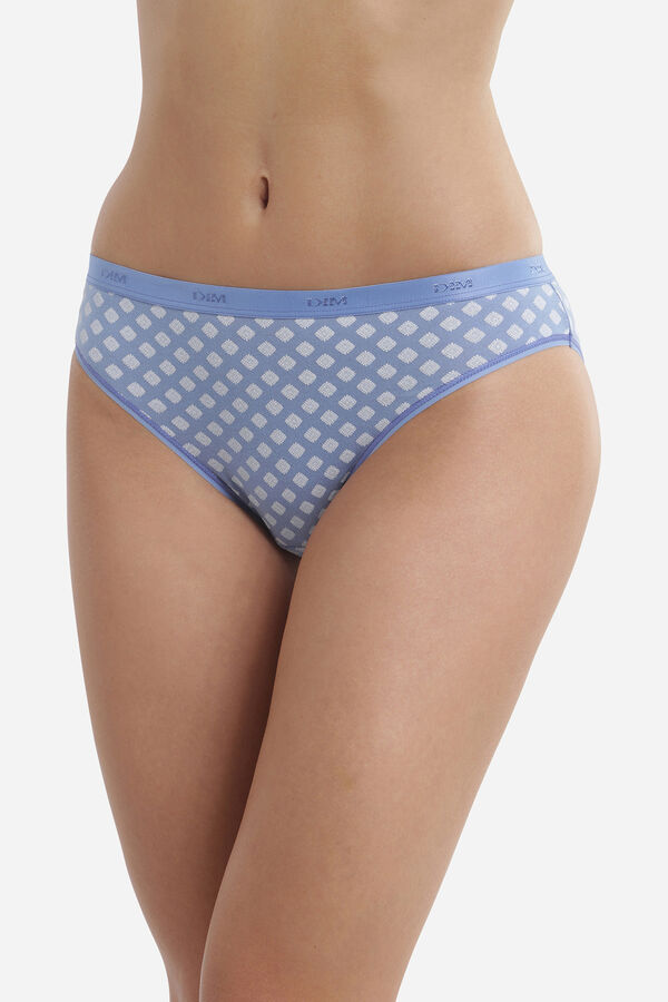 Womensecret Pack of 3 stretch printed cotton panties kék