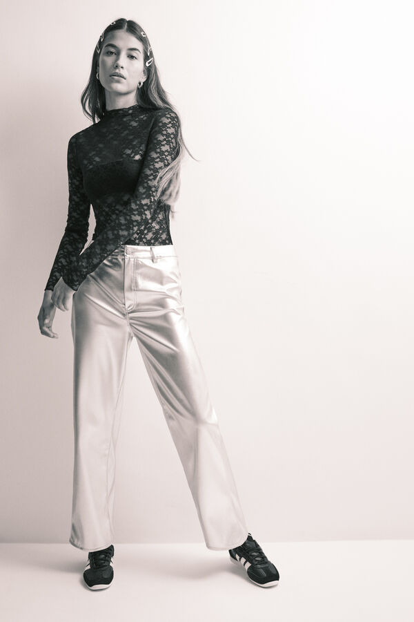 HI&BYE Black semi-sheer lace body black