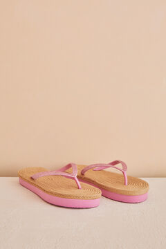 Womensecret Women's pink esparto-look sandals pink