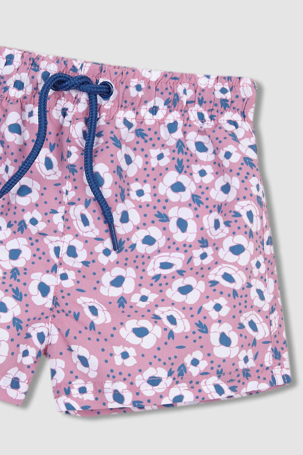 Womensecret Pink large floral print swim shorts rose