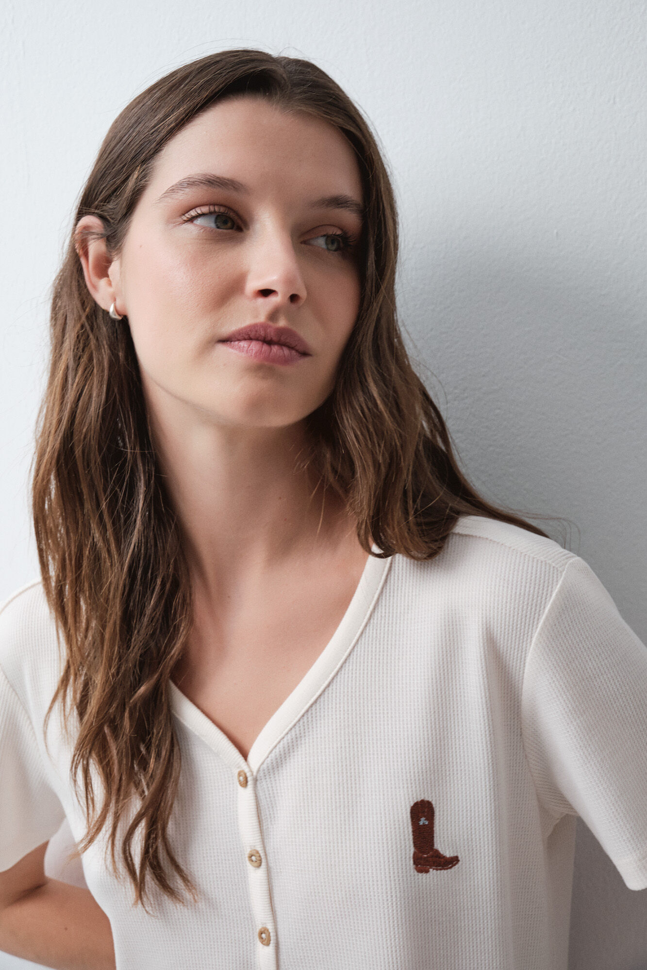 Women'secret Camiseta manga corta beige