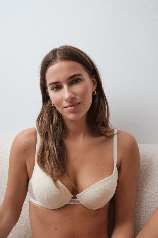 Women'secret White lace push-up bra GORGEOUS beige