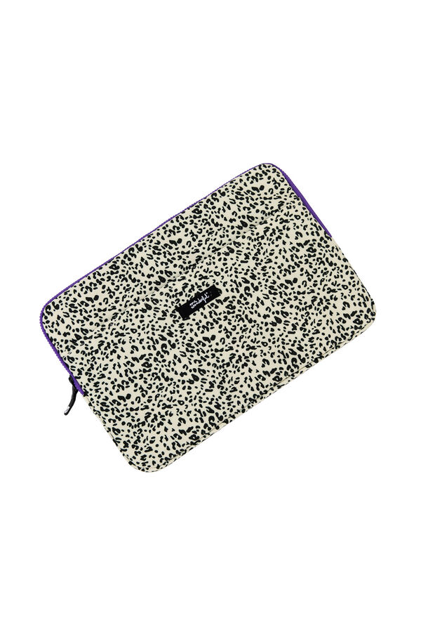 Mr. Wonderful Funda de port&aacute;til 13-14" - Animal print topos blanco