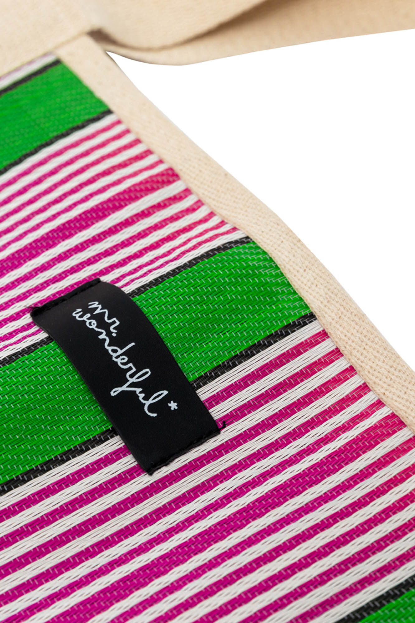 Mr. Wonderful Stripe pattern bag - Green and purple