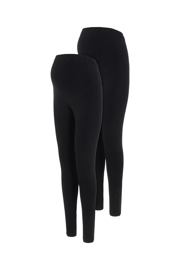 Mamalicious Pack 2 long maternity leggings black