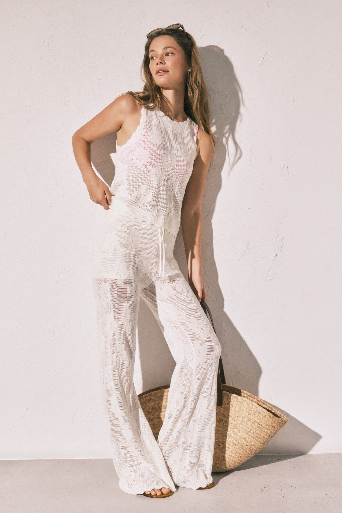 Women'secret Haut T-shirt en crochet beige