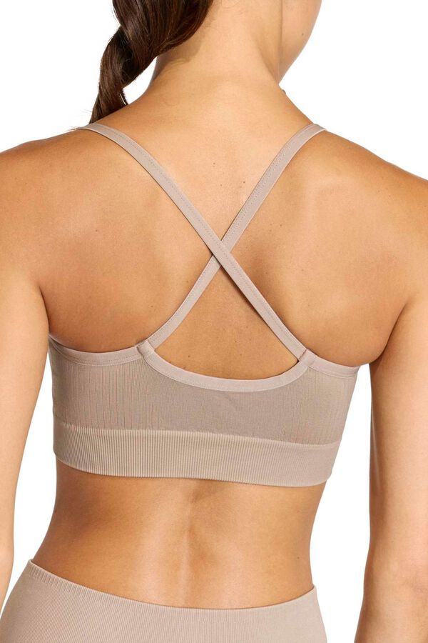 Adidas Sujetador deportivo espalda cruzada nude