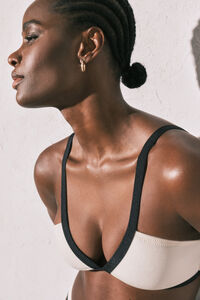 Women'secret White triangle semi-shiny bikini top